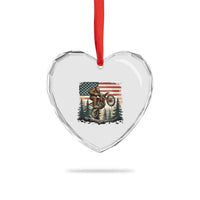 Bigfoot Dirt Bike Heart Crystal Glass Ornament Patriotic Sasquatch American Flag - Wonder Print Shop