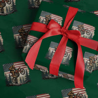 Bigfoot Dirt Bike Wrapping Paper Roll Patriotic Sasquatch American Flag - Wonder Print Shop
