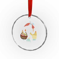Bigfoot Easter Crystal Glass Ornament Bunny Sasquatch Eggs Retro - Wonder Print Shop