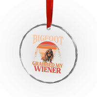 Bigfoot Grabbed My Wiener Crystal Glass Ornament Funny Dachshund Lover Gift TS12