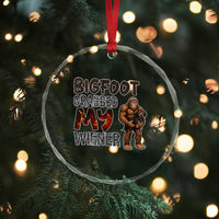 Bigfoot Grabbed My Wiener Crystal Glass Ornament Funny Dog Lover Gift TS12
