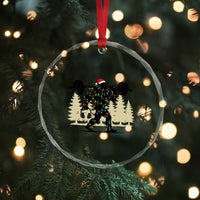 Bigfoot Gym Christmas Crystal Glass Ornament Funny Sasquatch Bodybuilding Weightlifting TS14