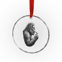 Bigfoot Mushroom Crystal Glass Ornament Vintage Sasquatch Art Mystical Nature Lover Retro