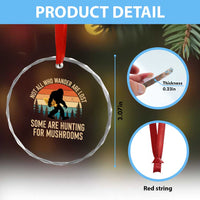 Bigfoot Mushroom Lovers Crystal Glass Ornament Retro Sasquatch Fungi Morel Mushroom