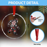 Bigfoot Native American Northwest Coast Art Crystal Glass Ornament