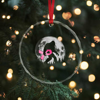 Bigfoot Pink Ribbon Breast Cancer Awareness Crystal Glass Ornament TS10