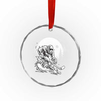 Bigfoot Playing Ice Hockey Crystal Glass Ornament Funny Cryptid Sports Gift - Wonder Print Shop