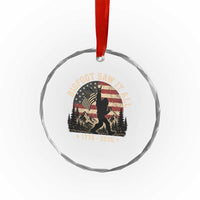 Bigfoot Saw It All 250 Years 1776 2026 4th of July Crystal Glass Ornament