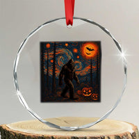 Bigfoot Starry Night Crystal Glass Ornament Funny Halloween Van Gogh Sasquatch Lovers - Wonder Print Shop