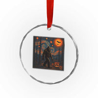 Bigfoot Starry Night Crystal Glass Ornament Funny Halloween Van Gogh Sasquatch Lovers - Wonder Print Shop