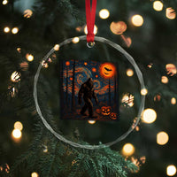 Bigfoot Starry Night Crystal Glass Ornament Funny Halloween Van Gogh Sasquatch Lovers - Wonder Print Shop