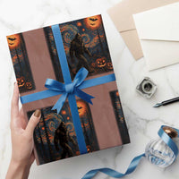 Bigfoot Starry Night Wrapping Paper Roll Funny Halloween Van Gogh Sasquatch Lovers - Wonder Print Shop