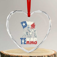 Bigfoot Texas Heart Crystal Glass Ornament Sasquatch Loves Rock On Hand Texan Texas Flag - Wonder Print Shop