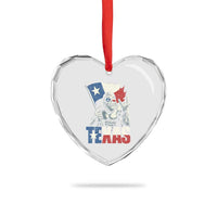 Bigfoot Texas Heart Crystal Glass Ornament Sasquatch Loves Rock On Hand Texan Texas Flag - Wonder Print Shop