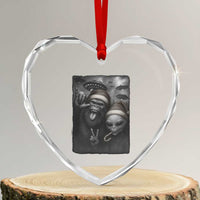 Bigfoot UFO Selife Heart Crystal Glass Ornament Sasquatch Ailen Rock On Hand Christmas - Wonder Print Shop
