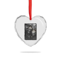 Bigfoot UFO Selife Heart Crystal Glass Ornament Sasquatch Ailen Rock On Hand Christmas - Wonder Print Shop