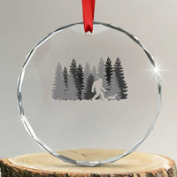 Bigfoot Walking Dachshund Crystal Glass Ornament Funny Wiener Dog Gift Forest Sasquatch Yeti - Wonder Print Shop