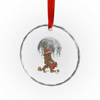 Bigfoot Xmas Tree Lights Crystal Glass Ornament Believe Bigfoot Santa Hat Sasquatch Loves Rock On TS10
