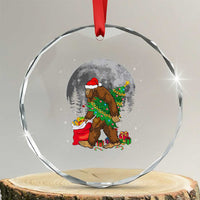 Bigfoot Xmas Tree Lights Crystal Glass Ornament Believe Xmas Sasquatch Lovers Ugly Gift TS10