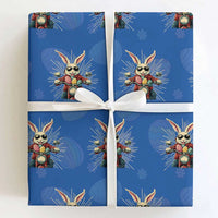 Biker Bunny Wrapping Paper Roll Retro Easter Day Rabbit Ride Motorcycles Motorbike