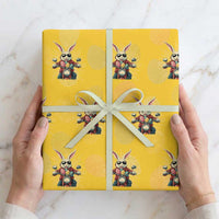 Biker Bunny Wrapping Paper Roll Retro Easter Day Rabbit Ride Motorcycles Motorbike
