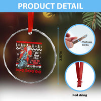 Biker Santa Claus Crystal Glass Ornament Christmas Motorcycle Oh What Fun It Is To Ride Ugly Sweater TS02