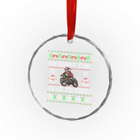 Biker Santa Claus Crystal Glass Ornament Oh What Fun It Is To Ride Motorcycle Christmas Ugly Sweater TS02