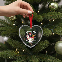 Birthday Boy Jesus Christmas Heart Crystal Glass Ornament Christian Xmas - Wonder Print Shop