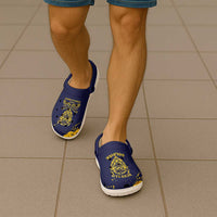 Bison Buffalo Soldiers Clogs Shoes American Heroes Blue Grunge Style - Wonder Print Shop