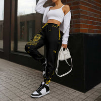 Bison Buffalo Soldiers Jogger Pants American Heroes Black Grunge Style - Wonder Print Shop