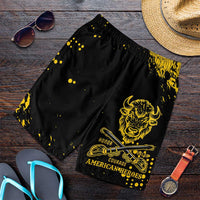 Bison Buffalo Soldiers Shorts for Men American Heroes Black Grunge Style - Wonder Print Shop