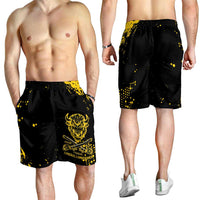Bison Buffalo Soldiers Shorts for Men American Heroes Black Grunge Style - Wonder Print Shop
