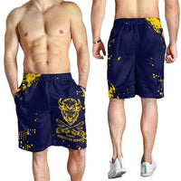 Bison Buffalo Soldiers Shorts for Men American Heroes Blue Grunge Style - Wonder Print Shop