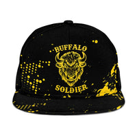 Bison Buffalo Soldiers Snapback Cap American Heroes Black Grunge Style - Wonder Print Shop