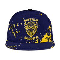Bison Buffalo Soldiers Snapback Cap American Heroes Blue Grunge Style - Wonder Print Shop