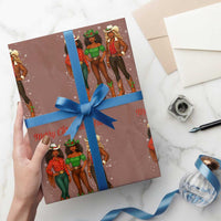 Black African American Cowgirl Christmas Wrapping Paper Roll Retro Western Howdy - Wonder Print Shop