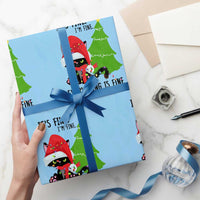 Black Cat Christmas Wrapping Paper Roll It's Fine I'm Fine Everything Is Fine