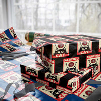 Black Cat Dart Thrower Wrapping Paper Roll Cat Lover Dartist Gift - Wonder Print Shop