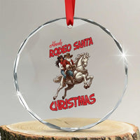 Black Cowboy Santa Christmas Crystal Glass Ornament African American Western TS14