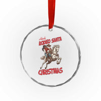 Black Cowboy Santa Christmas Crystal Glass Ornament African American Western TS14