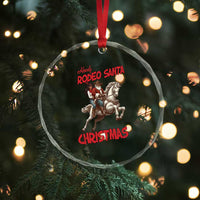 Black Cowboy Santa Christmas Crystal Glass Ornament African American Western TS14