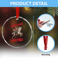 Black Cowboy Santa Christmas Crystal Glass Ornament African American Western TS14
