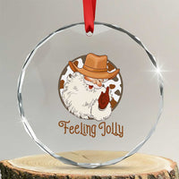Black Cowboy Santa Christmas Crystal Glass Ornament Feeling Jolly TS14