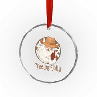 Black Cowboy Santa Christmas Crystal Glass Ornament Feeling Jolly TS14