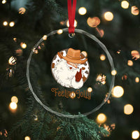Black Cowboy Santa Christmas Crystal Glass Ornament Feeling Jolly TS14