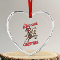 Black Cowboy Santa Christmas Heart Crystal Glass Ornament African American Western - Wonder Print Shop
