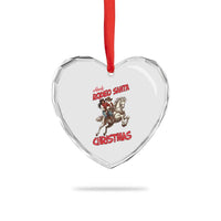 Black Cowboy Santa Christmas Heart Crystal Glass Ornament African American Western - Wonder Print Shop
