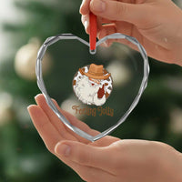 Black Cowboy Santa Christmas Heart Crystal Glass Ornament Feeling Jolly - Wonder Print Shop