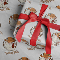 Black Cowboy Santa Christmas Wrapping Paper Roll Feeling Jolly - Wonder Print Shop
