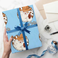 Black Cowboy Santa Christmas Wrapping Paper Roll Feeling Jolly - Wonder Print Shop